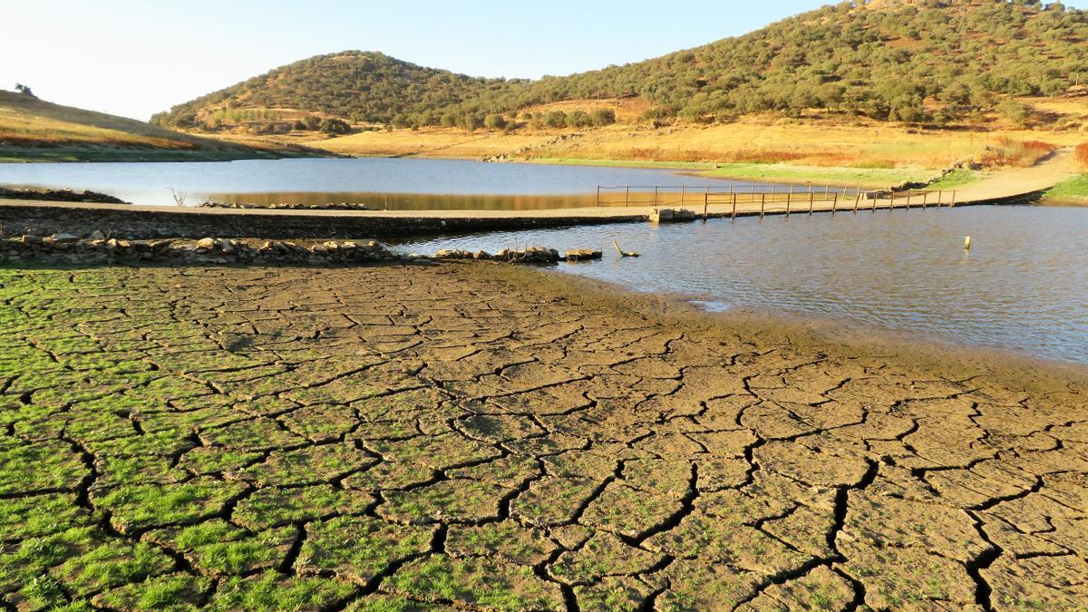 Estad del embalse de Tentudía, el pasado verano.