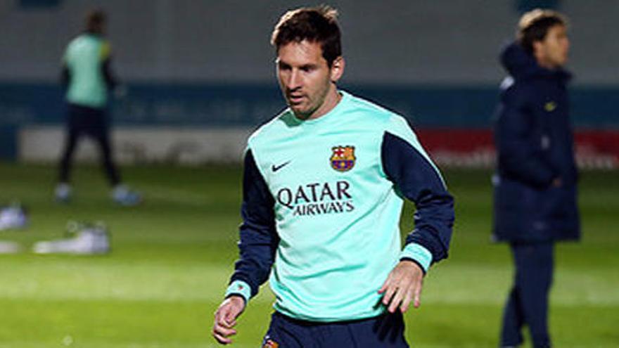 Messi, en el entrenamiento.