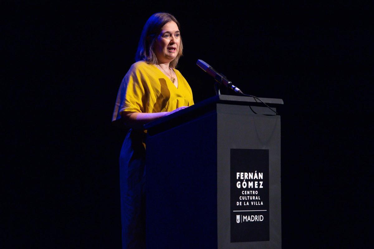 Archivo - La delegada de Cultura, Turismo y Deporte, Marta Rivera de la Cruz,  en la presentación de la programación de la temporada 23-24 del Teatro Fernán Gómez Centro Cultural de la Villa, a 4 de julio de 2023, en Madrid (España).