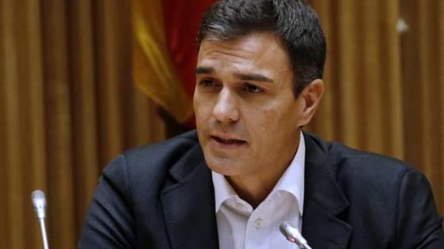 Pedro Sánchez es va reunir ahir amb els parlamentaris del PSOE.