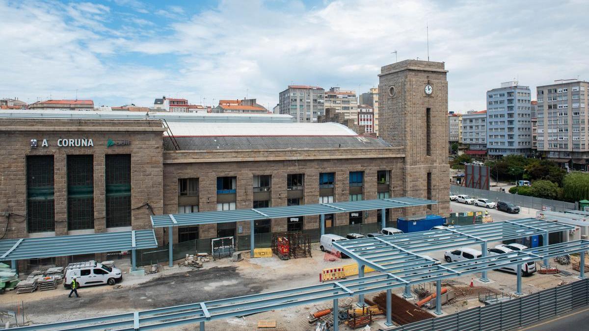 Estación de tren de A Coruña, actualmente en obras