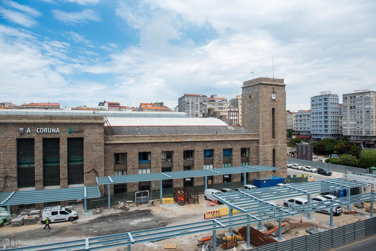 Estación de tren de A Coruña, actualmente en obras