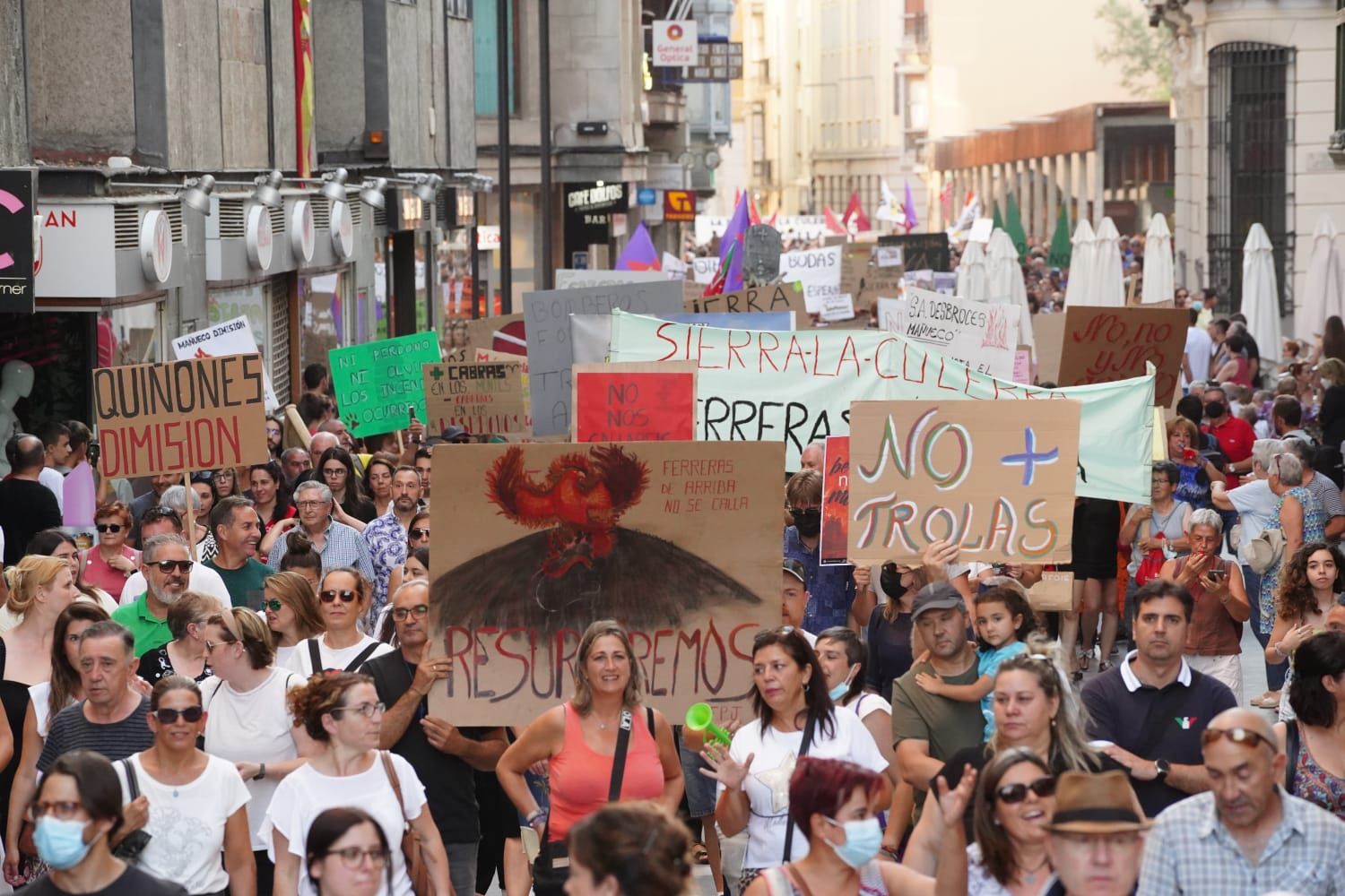 Manifestación por la gestión de los incendios.