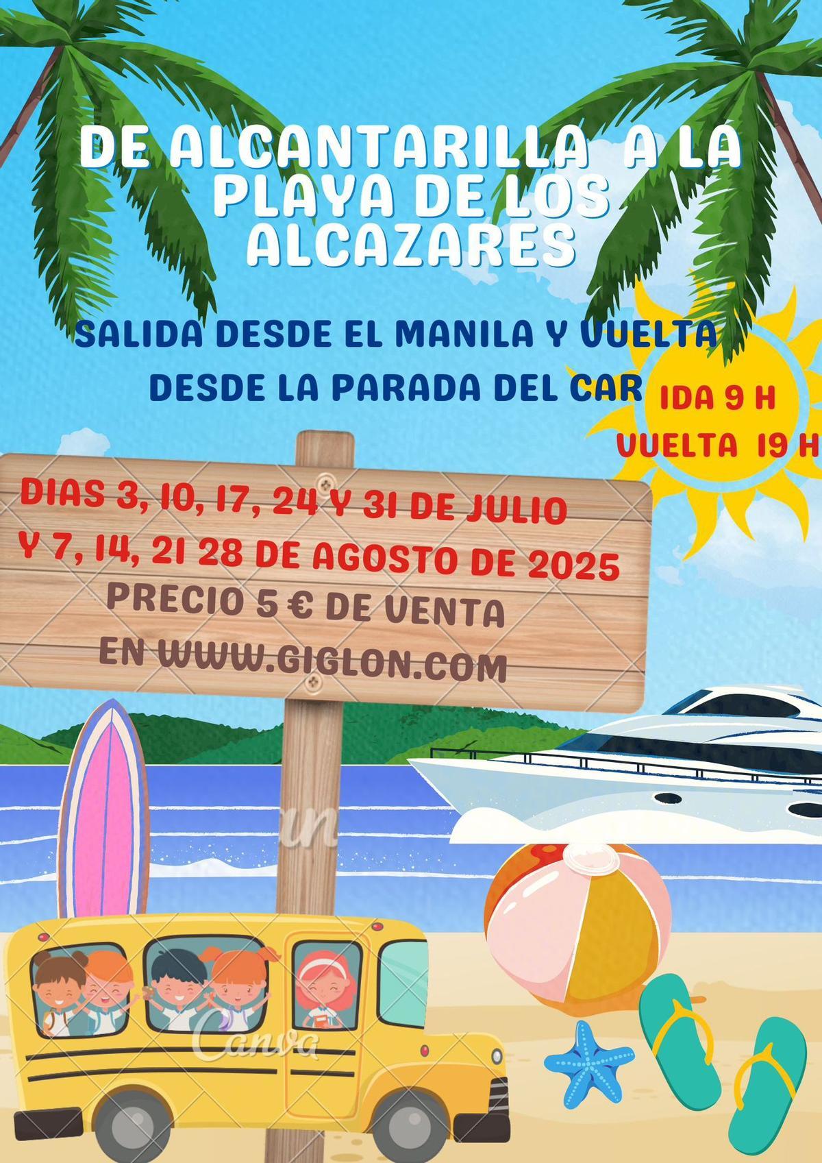 Autobús a la playa desde Alcantarilla