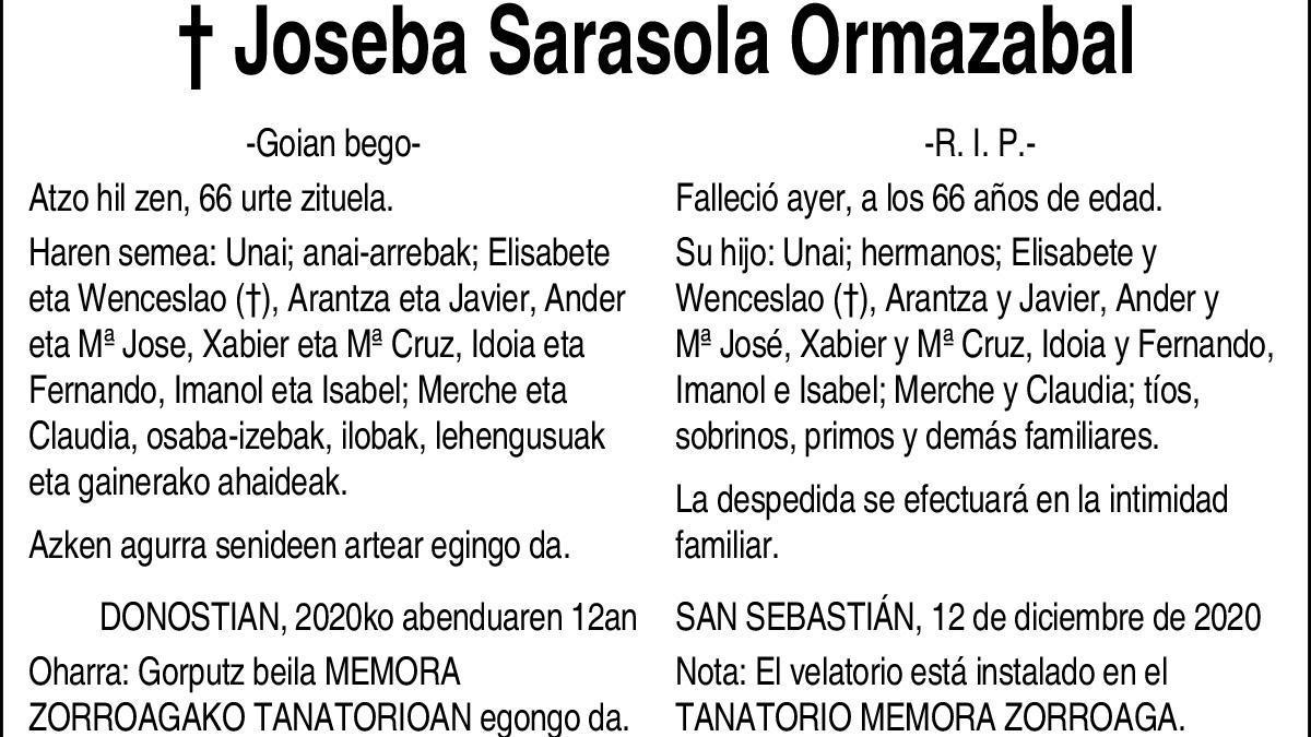 Joseba Sarasola Ormazabal