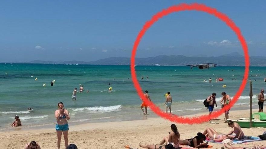 La Policía Local denuncia al propietario de un dron por sobrevolar la Playa de Palma sin autorización