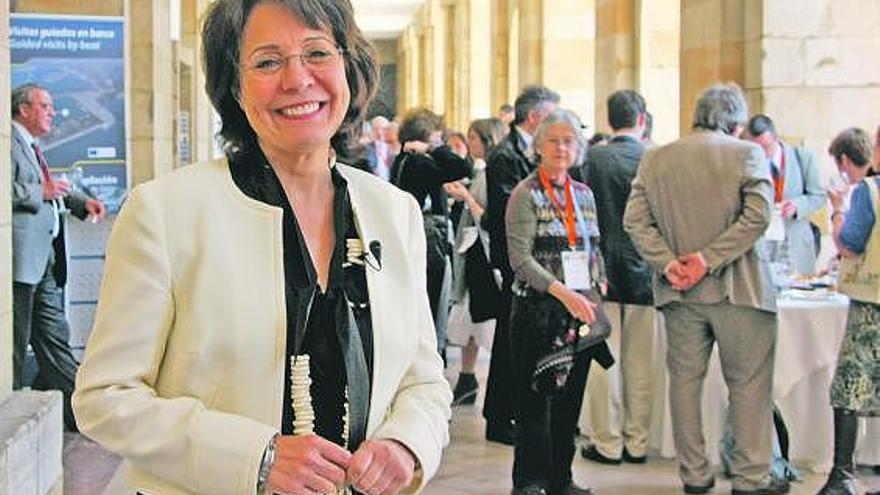 La comisaria de Asuntos Marítimos, Maria Damanaki, ayer en Gijón.