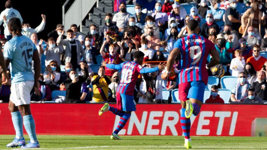 "¡Ansu está bendecido! Primera que toca, encara, dribla, imagina, sueña, remata y mete". Así narró la radio el golazo de Ansu Fati al Celta