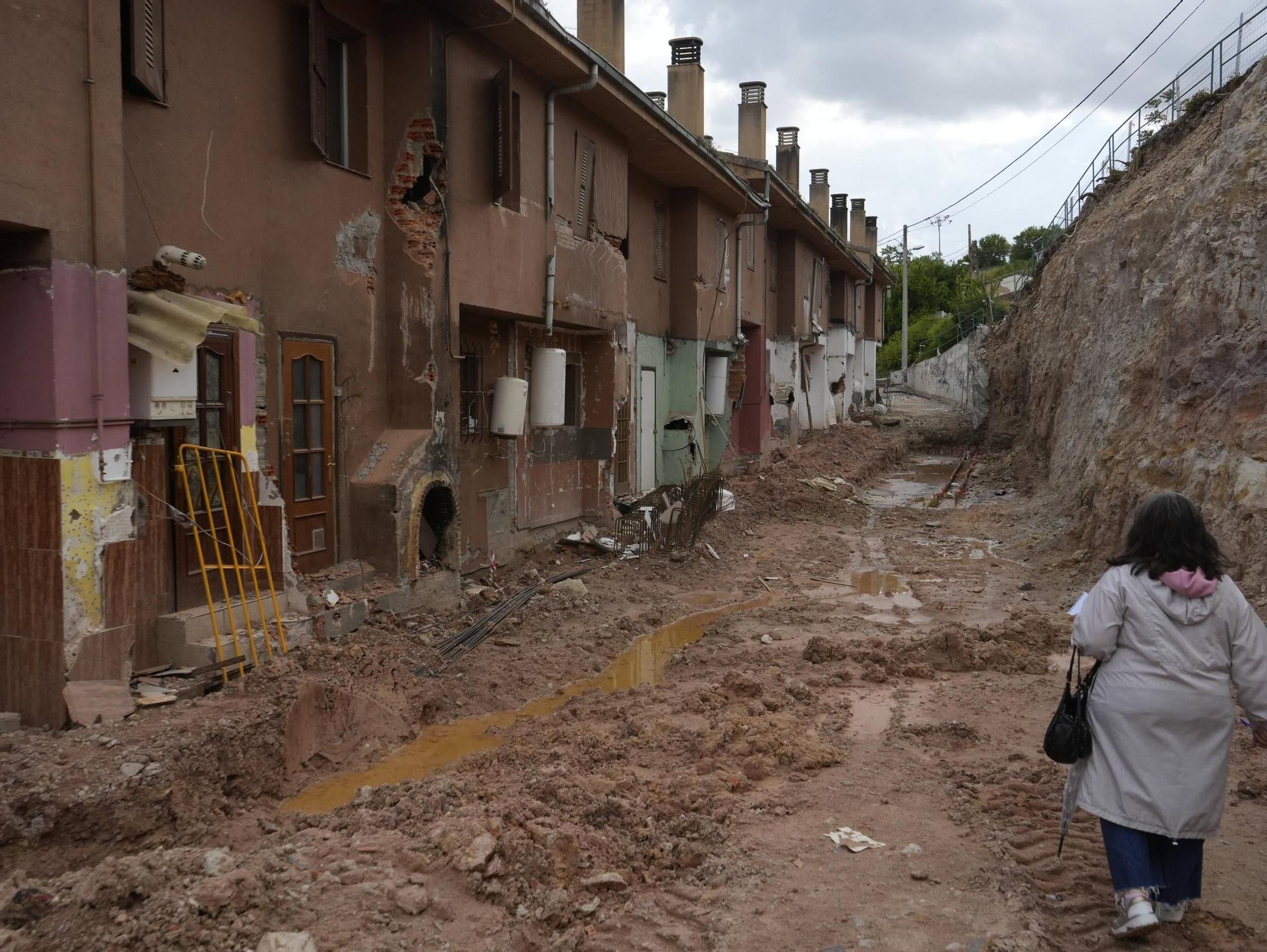 Estado de las casas tras el derrumbe del muro de Rabiche