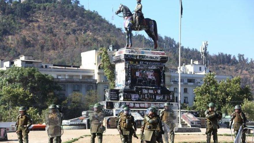 Un millar de policías desplegados en la zona cero de las protestas en Chile