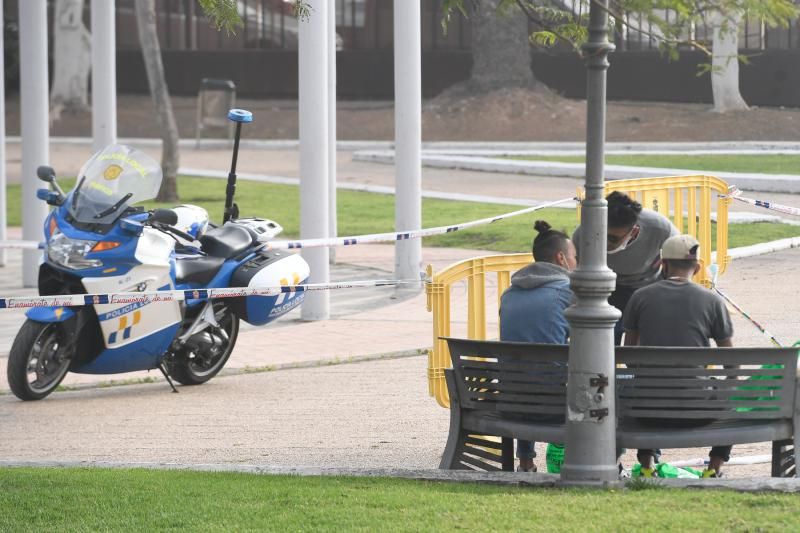 Desalojo de los indigentes del parque de San Fernando