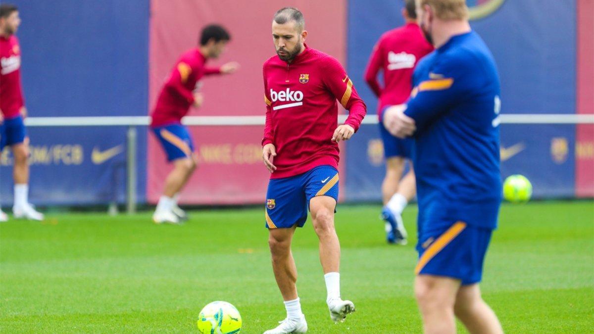 Jordi Alba, en el entrenamiento