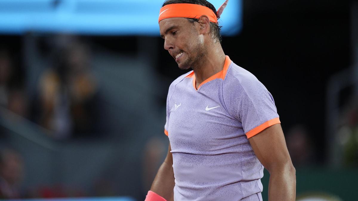 Rafa Nadal, en un momento de su partido ante Jiri Lehecka.