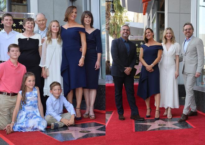 Jennifer Garner rodeadade sus seres queridos, inaugurando su propia estrella de la fama.