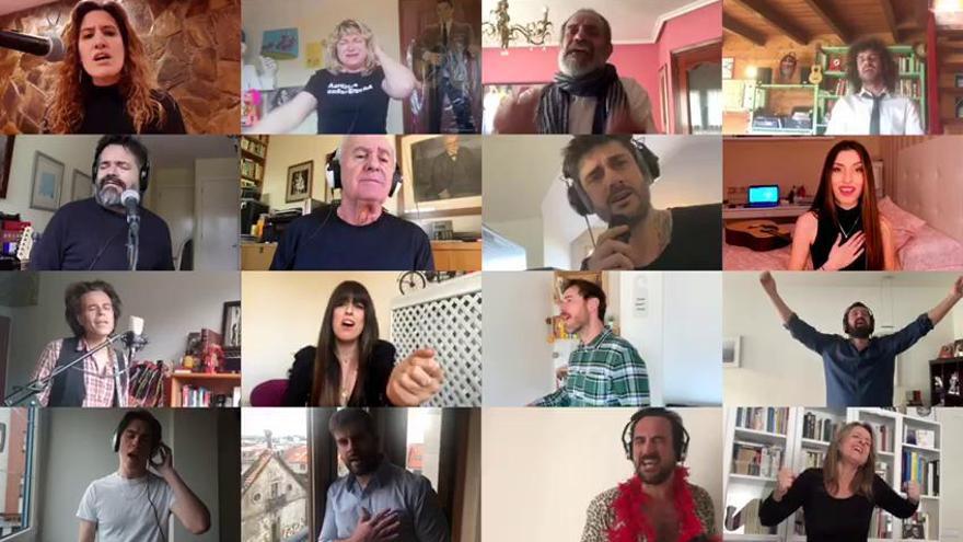Treinta músicos cantan el "Asturias" de Víctor Manuel