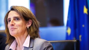 La vicepresidenta y ministra para la Transición Ecológica, Teresa Ribera, en Bruselas