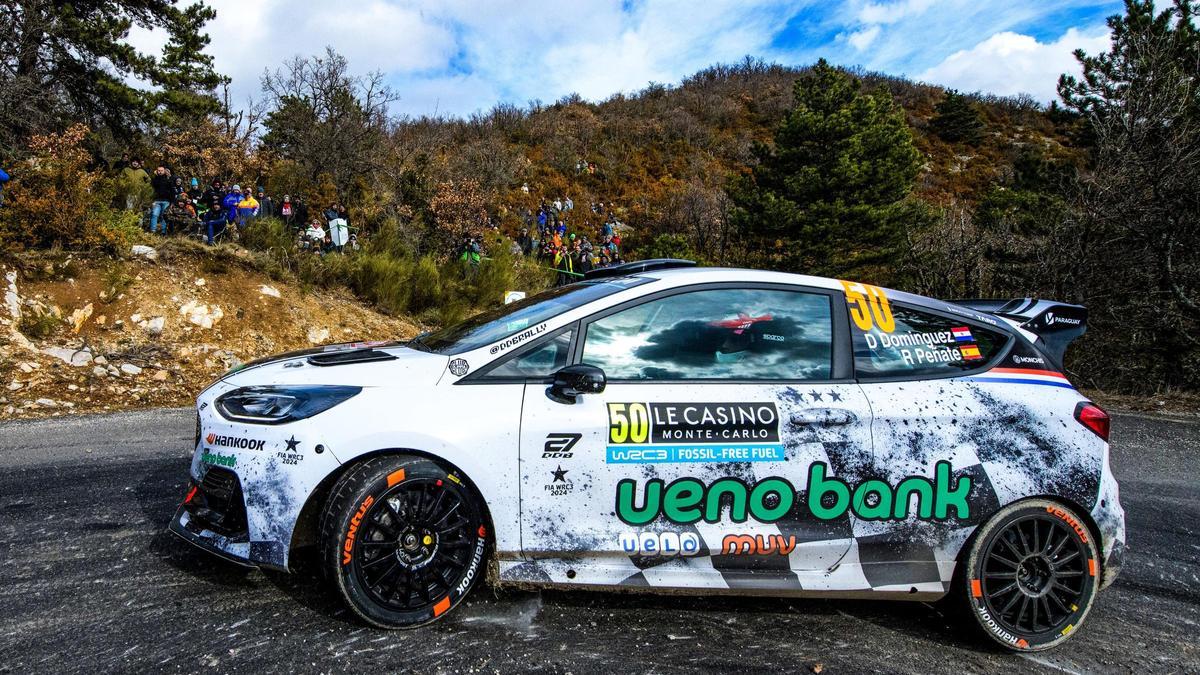 Diego Domínguez y Rogelio Peñate, con el Ford Fiesta Rally3, durante una especial del ‘Montecarlo’
