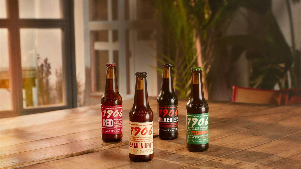 Las cuatro cervezas pertenecientes a la marca 1906, de Estrella Galicia.