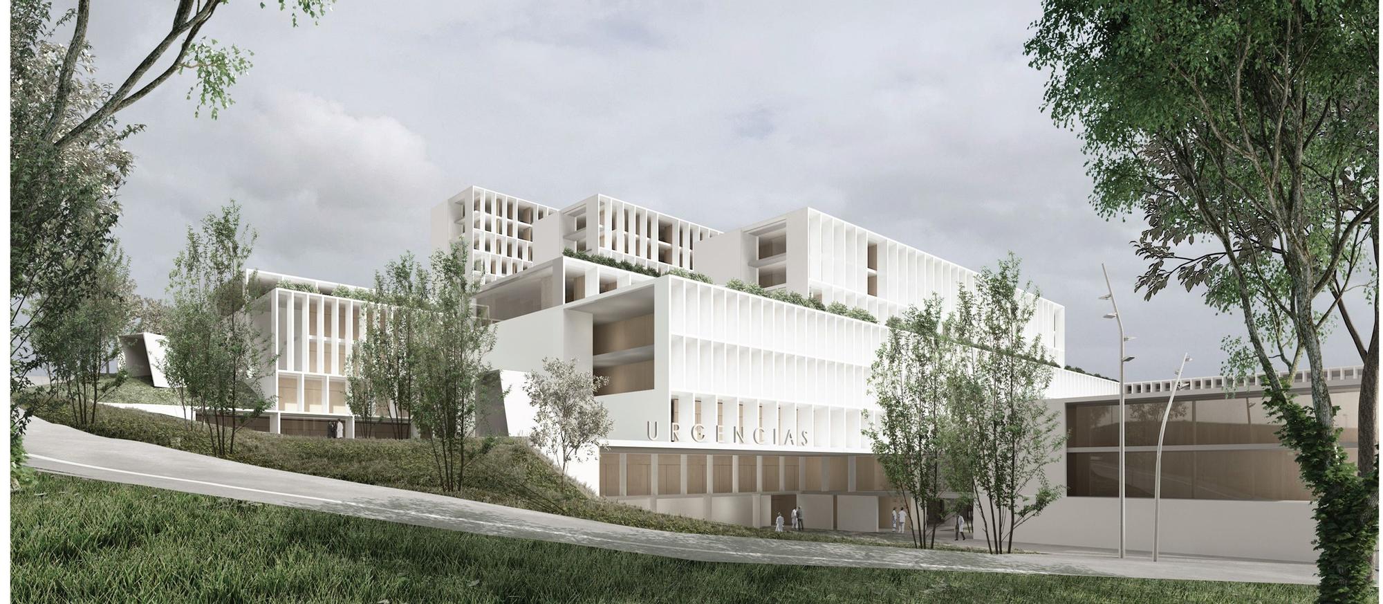 Recreación virtual del proyecto de ampliación del hospital de A Coruña