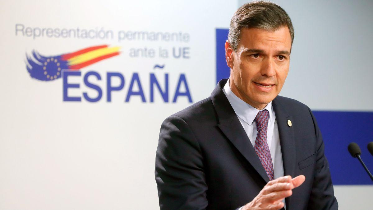 Pedro Sánchez, en la rueda de prensa de este sábado.