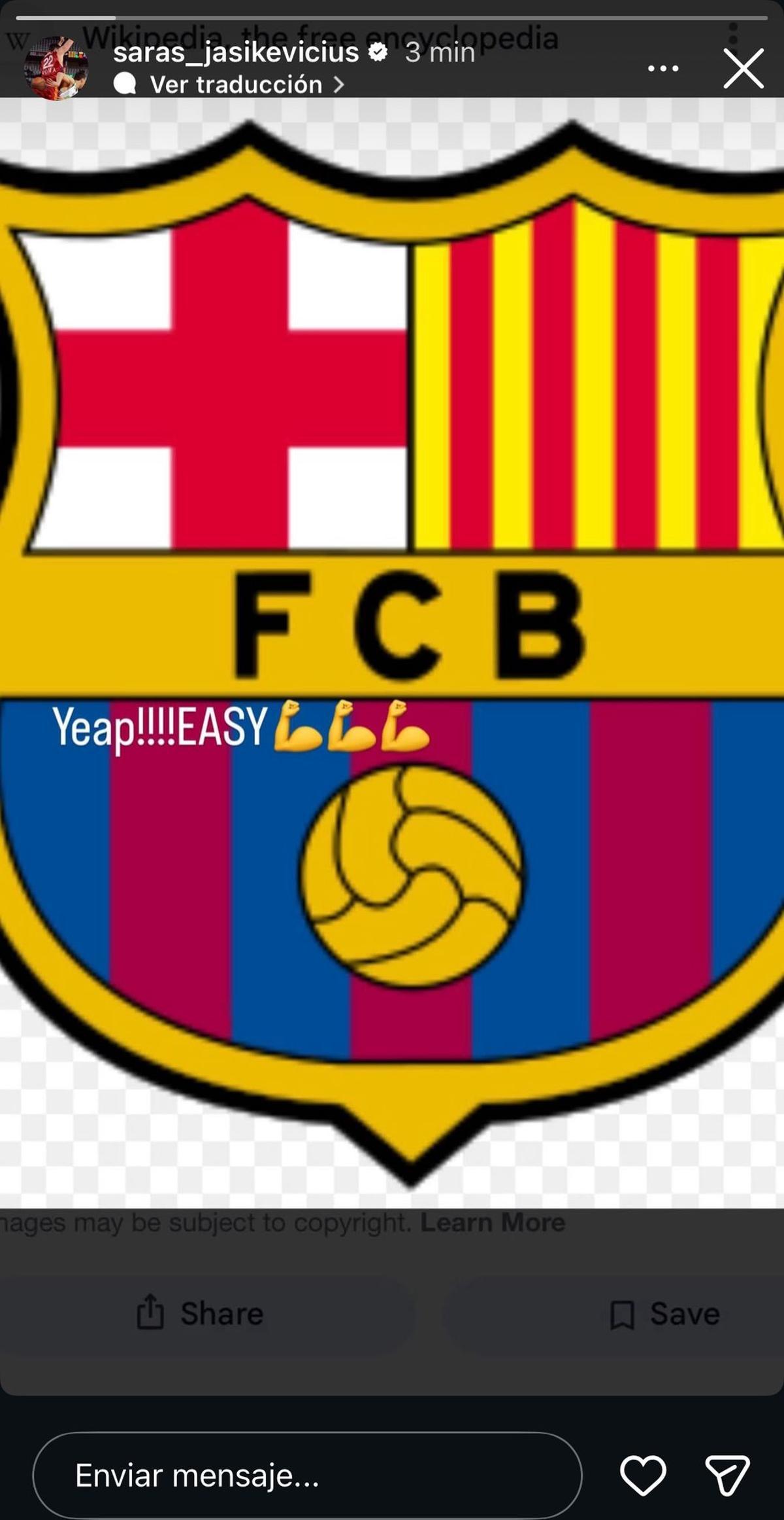 Jasikevicius celebra la victoria del Barça en la Supercopa