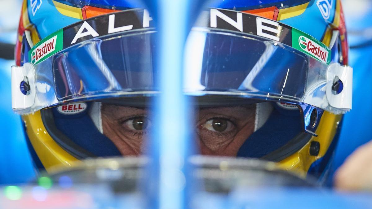 Fernando Alonso, en su Alpine A522
