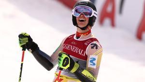 SAALBACH-HINTERGLEMM (Austria), 14/02/2025.- Aleix Aubert Serracanta of Spain celebrates in the finish area during the Mens Giant Slalom at the FIS Alpine Skiing World Championships in Saalbach Hinterglemm, Austria, 14 February 2025. (España) EFE/EPA/ANNA SZILAGYI