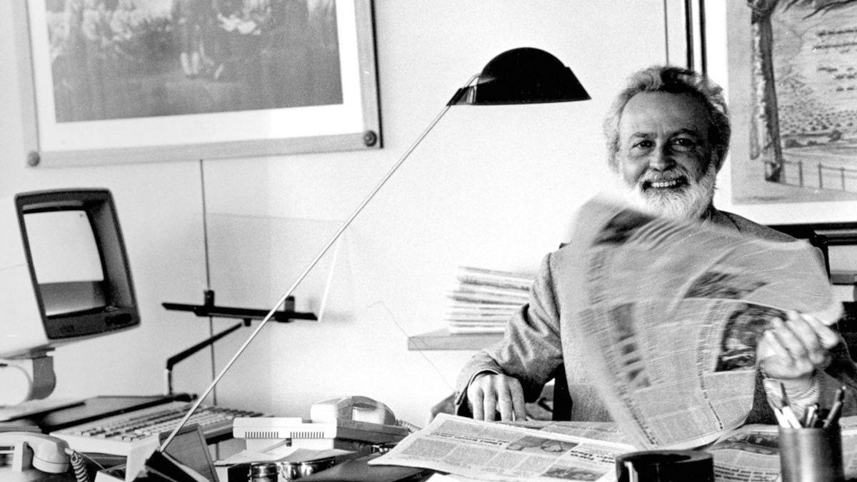 Eugenio Scalfari, en su despacho de director del diario ’La Repubblica’.