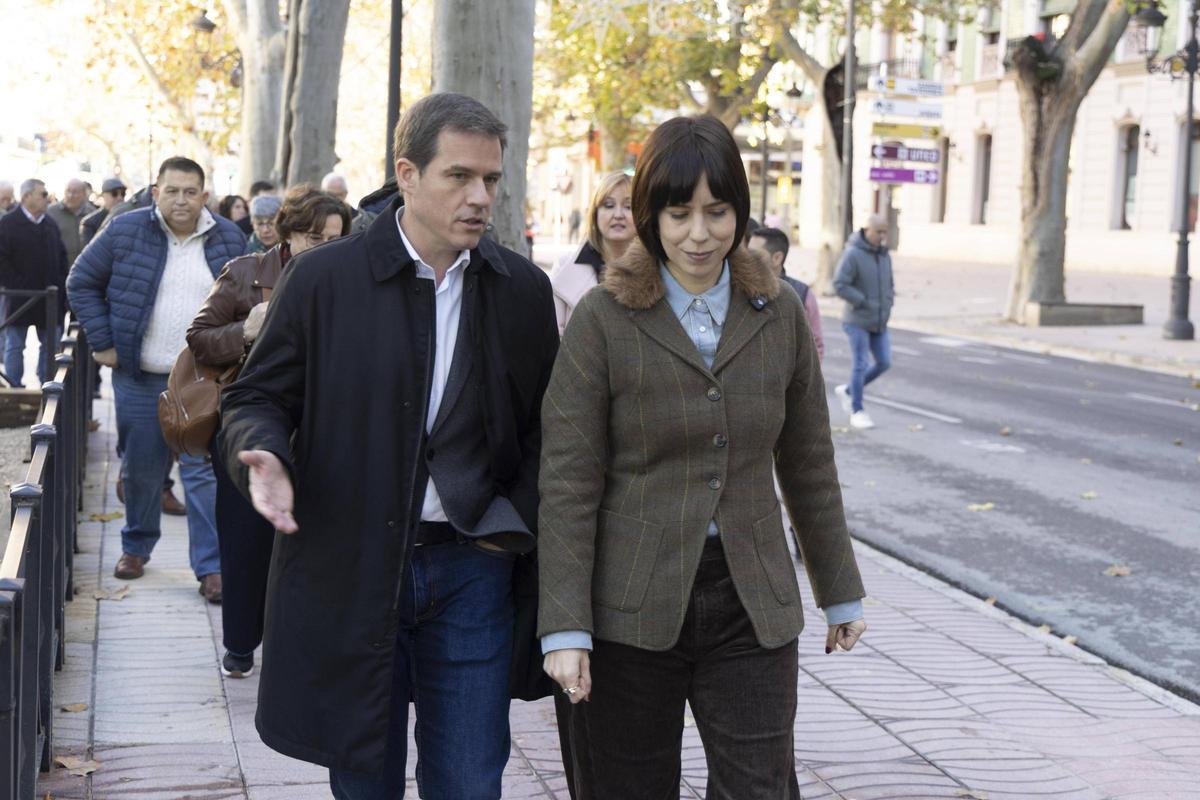 Roger Cerdà, con la ministra Diana Morant, en Xàtiva.