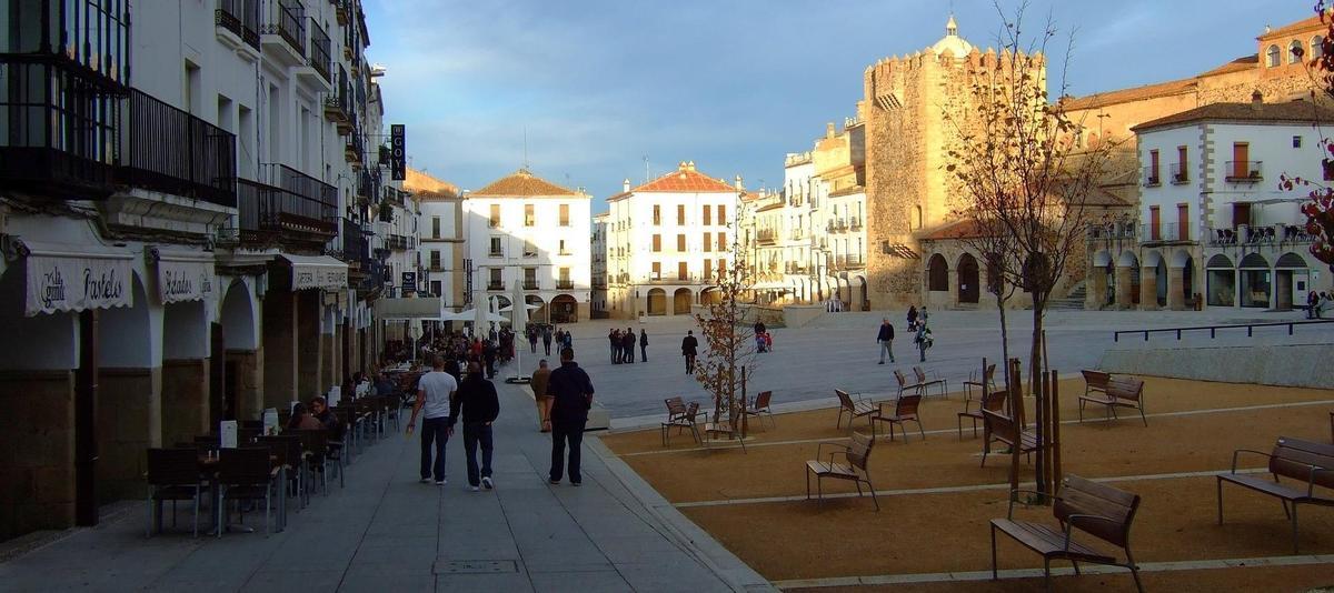 Plaza Mayor de Cáceres, una referencia para los turistas que visitan la ciudad.