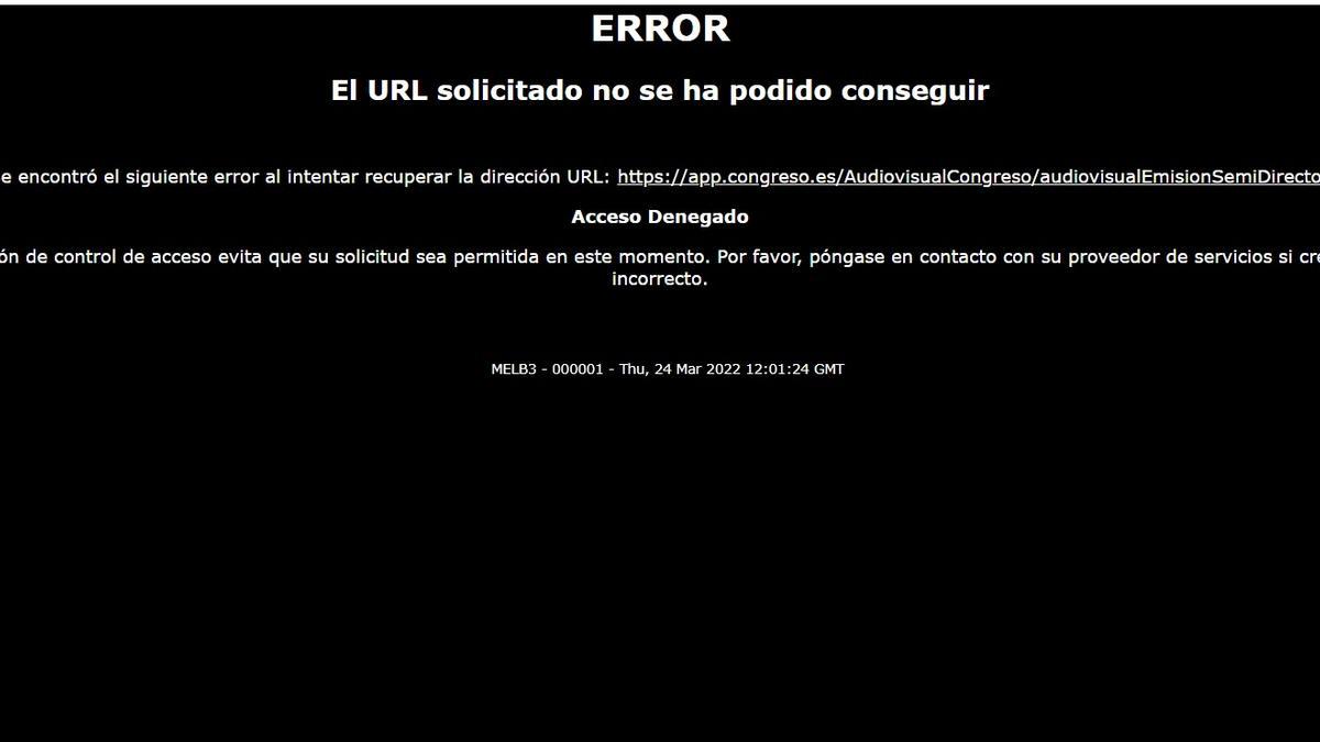 Mensaje mostrado en el ciberataque a la web del Congreso.