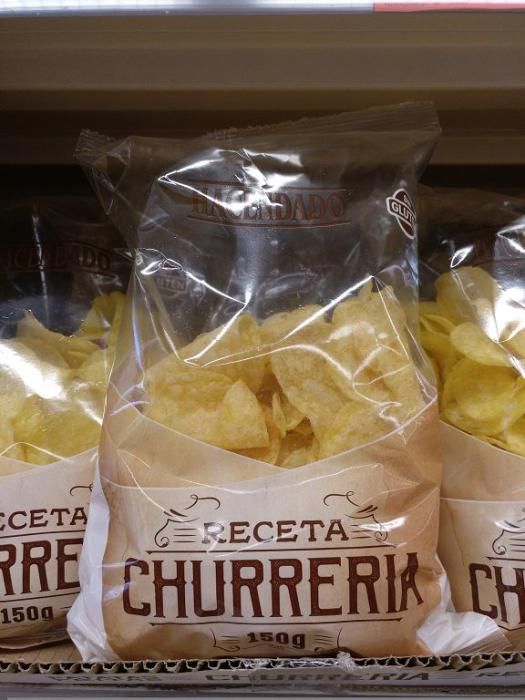 PATATAS CHURRERÍA. Hacendado también tiene entre sus productos las patatas Churrería sin gluten que vende en Mercadona y cuyo fabricante es también la empresa Rubio Snacks S. L.