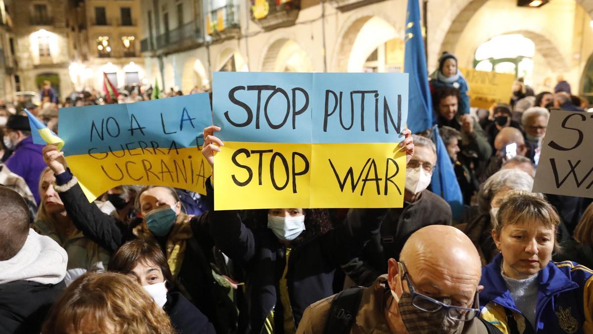 Manifestación contra la invasión de Ucrania