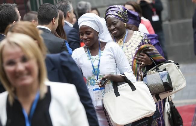 16/05/2016.Inauguración del I Encuentro de Parlamentarias Canarias-África.Hanna Birna.Catherine Samba-Panza.Carolina Darias.Maria Teresa Fernandez de la Vega.Barbara Hendricks.Santa Cruz de Tenerife