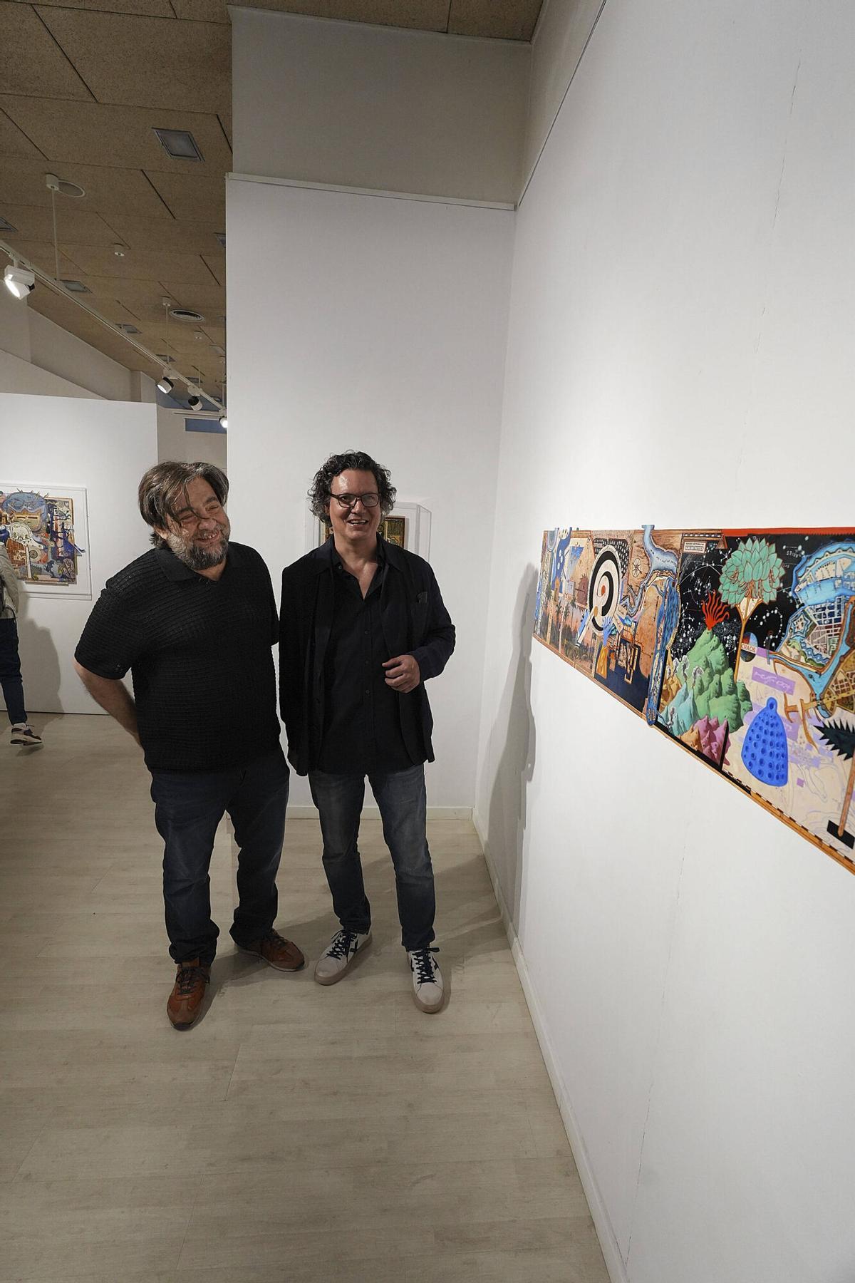 Les imatges de la presentació de l'exposició ed Manel Bayo i Evdokim Perevalsky, a la Fundació Valvi
