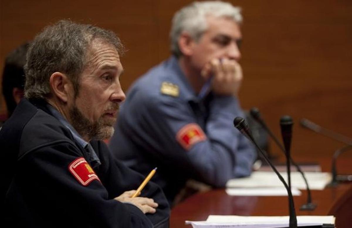 Carles Font, cap de bombers en l’incendi d’Horta de Sant Joan, el març del 2010.