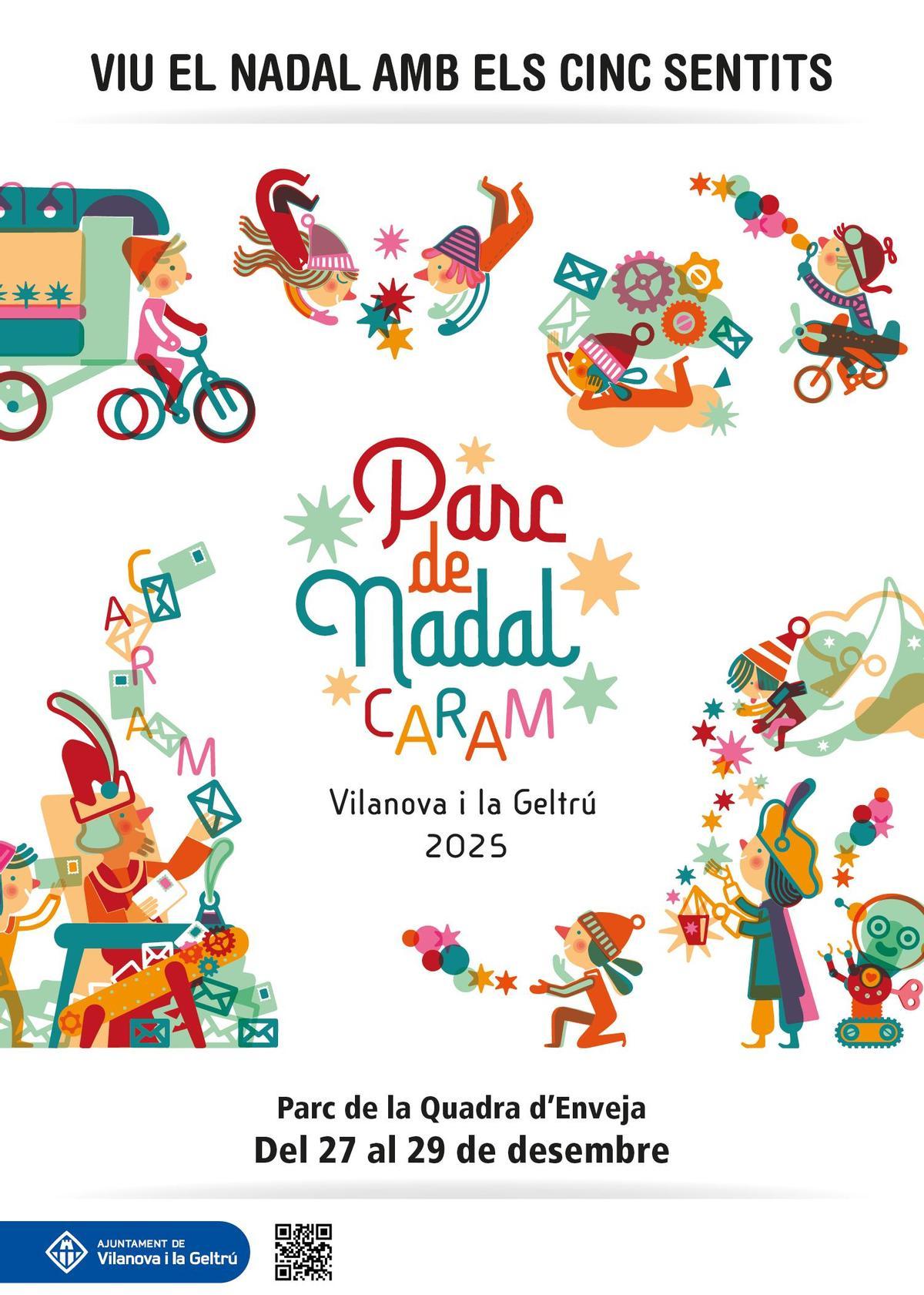 Cartel del Parc de Nadal Caram con ilustraciones de Sebastià Serra