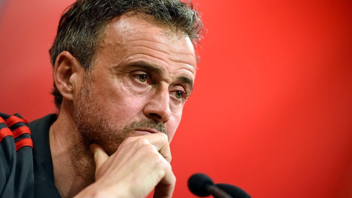 Luis Enrique, durante una de sus jugosas ruedas de prensa.