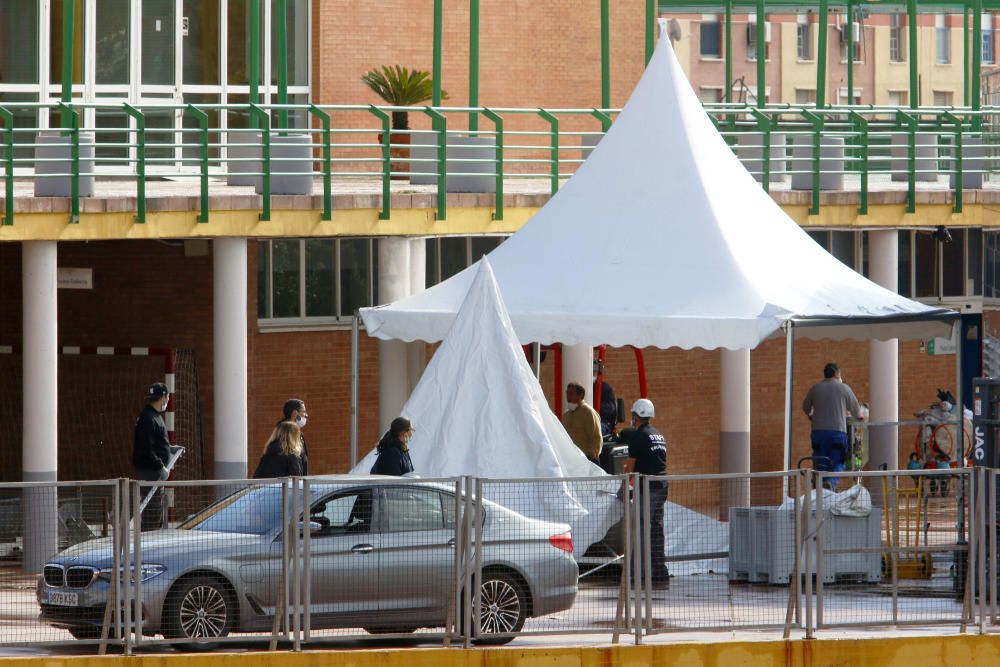 Las obras de acondicionamiento de la ciudad deportiva de Carranque como hospital de campaña continúan con la previsión de que finalicen en esta semana.