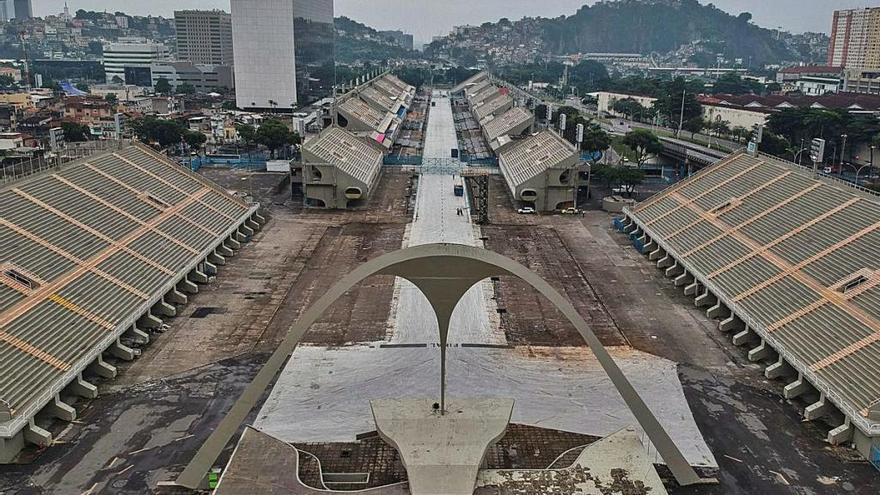 Vista aérea del sambódromo de Río.