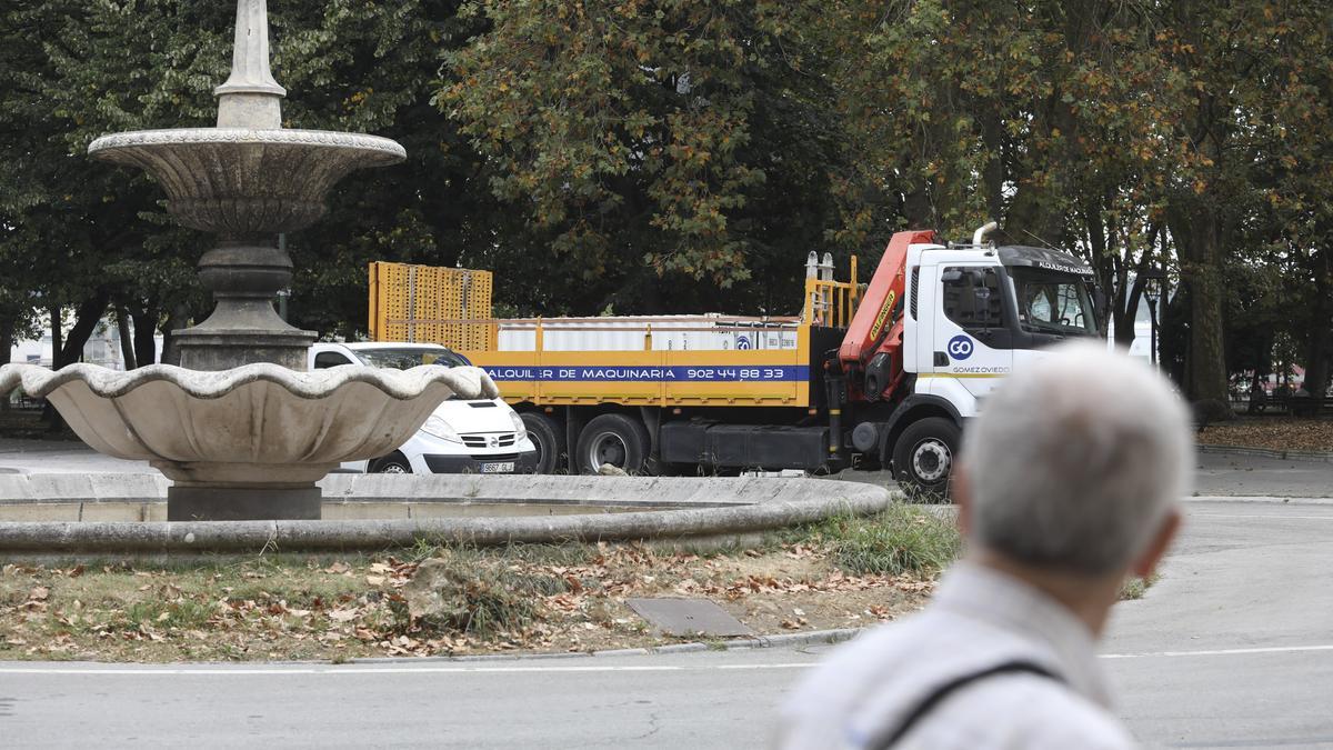 Preparativos para el comienzo de la segunda fase de la obra del parque del Muelle.