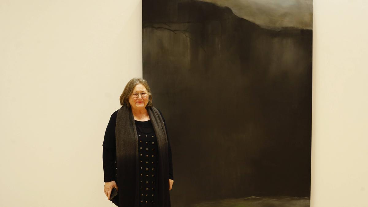 Teresa Salcedo (Huesca, 1952), este martes en la galería zaragozana La Casa Amarilla.