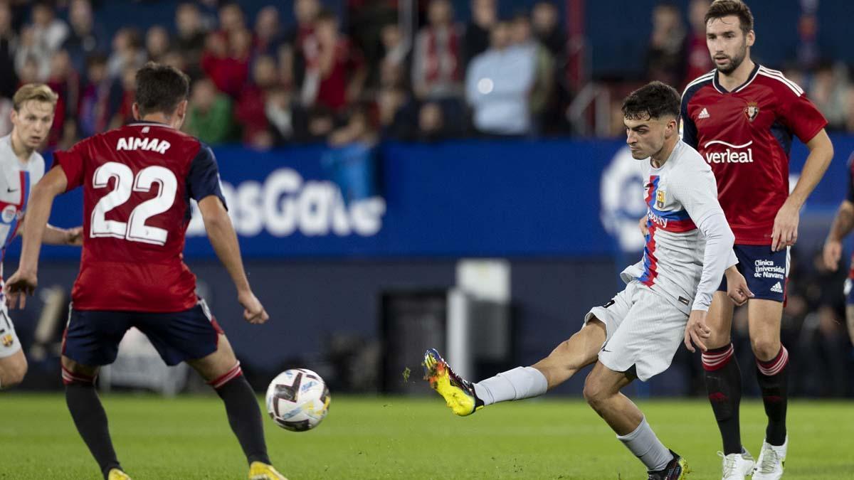 Pedri anotó el 1-1 en El Sadar