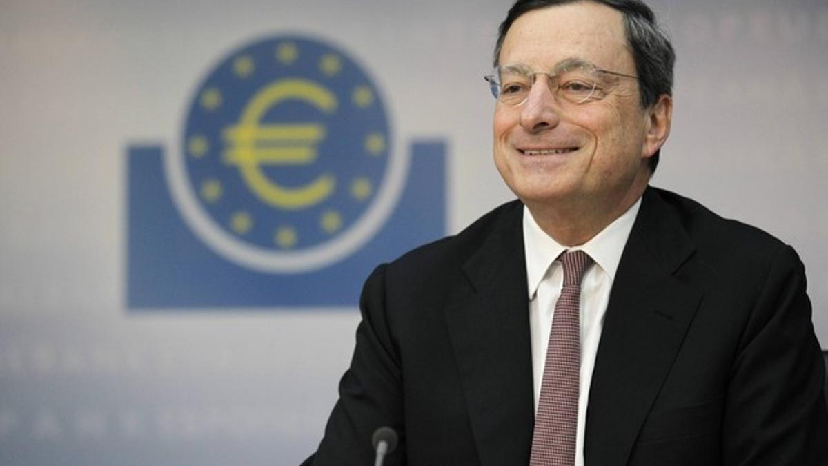 El presidente del BCE, Mario Draghi, durante una conferencia, en Fránckfort, el día 5 de julio.