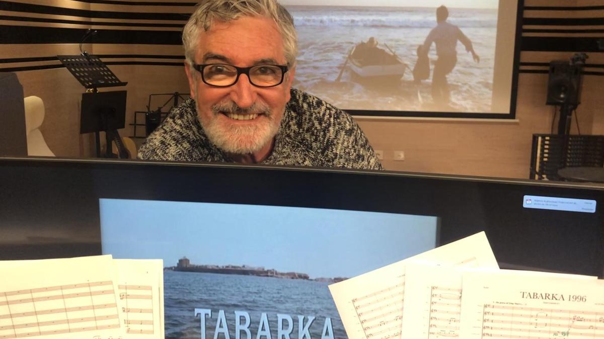 Ivars, con la partitura de la película "Tabarka"