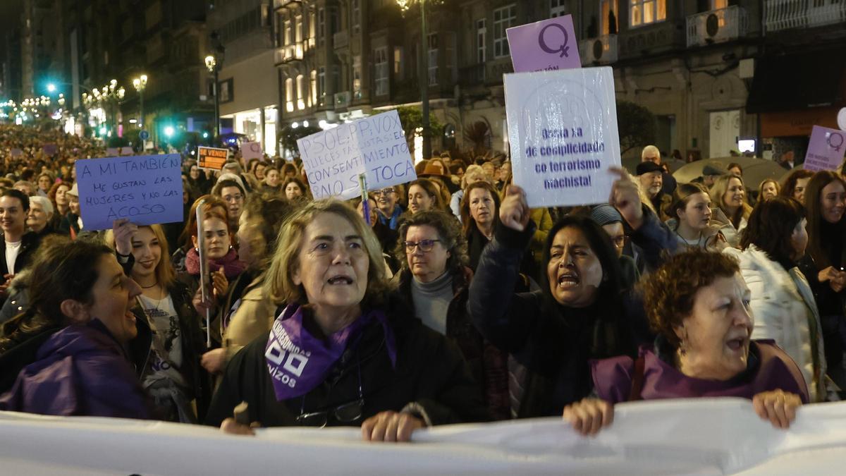 Manifestación feminista en Vigo