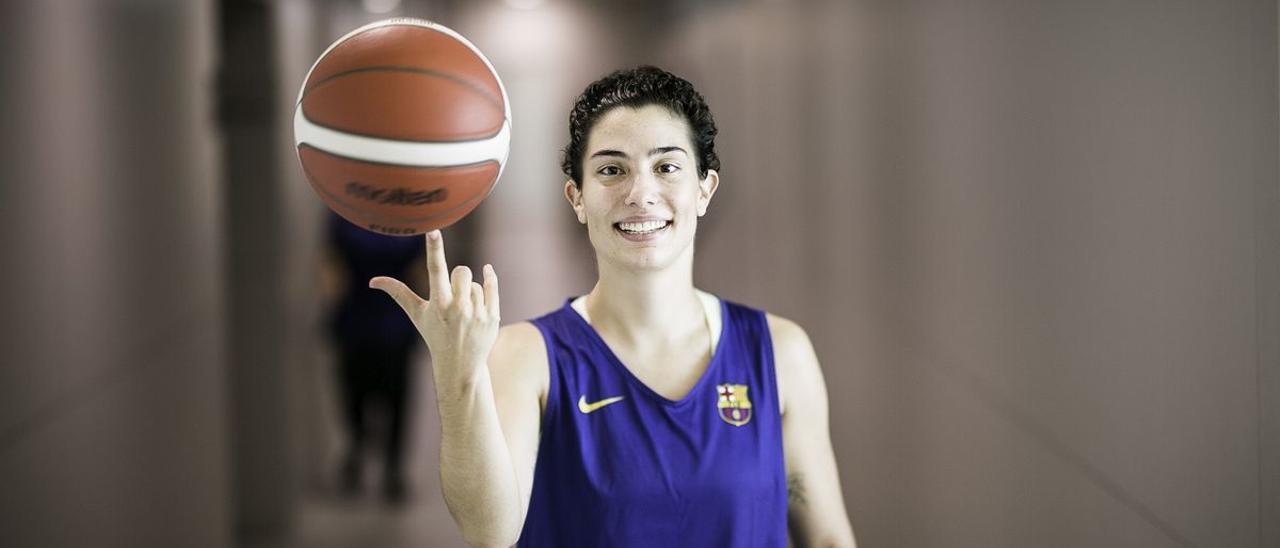 Ainhoa López, tras un entreno en la Ciutat Esportiva del Barça.