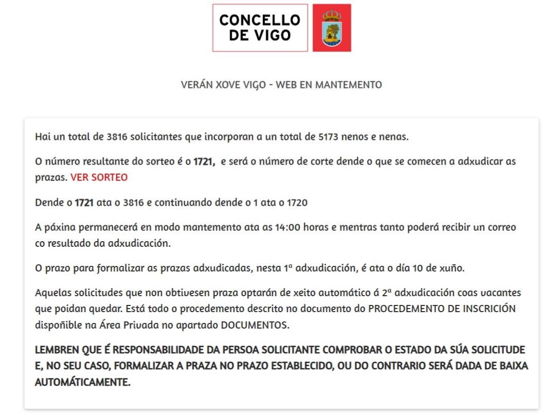 El sorteo de plazas se realizó hoy por la mañana.