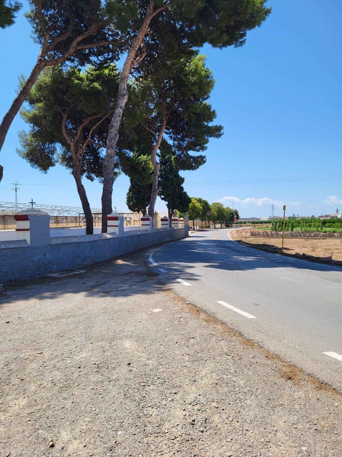 Trazado de la nueva ruta para cicloviandantes de Foios.