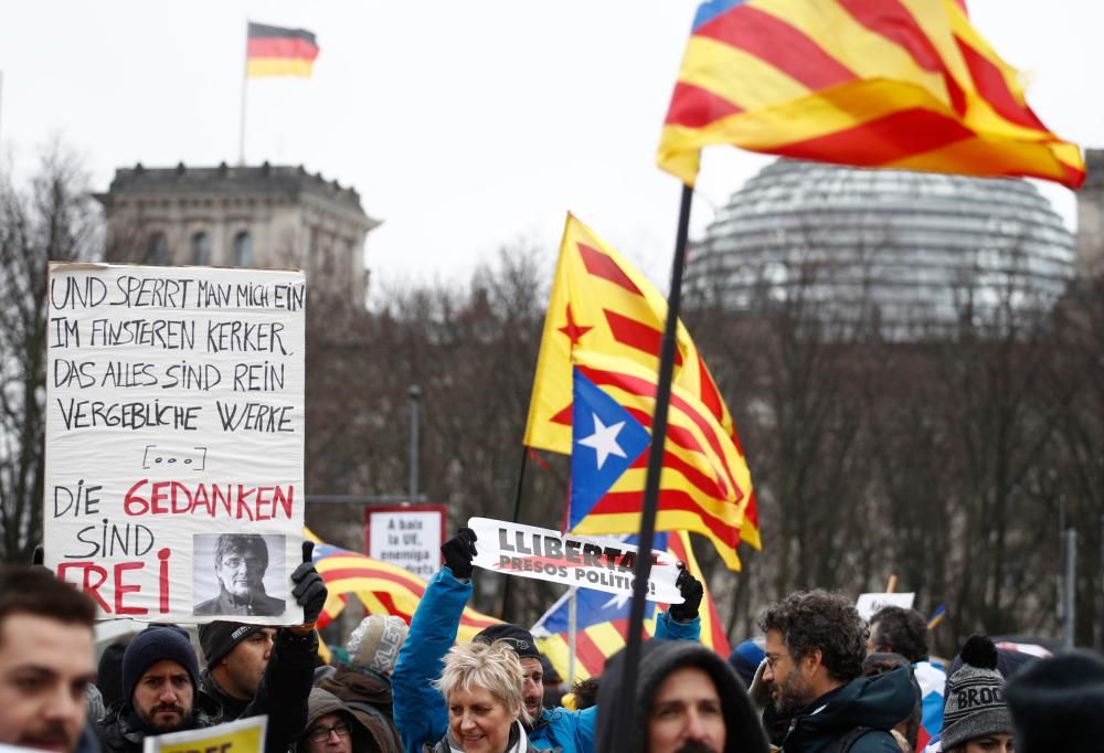 Marcha en apoyo a Carles Puigemont en Berlín